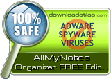 AllMyNotes Organizer has no viruses!