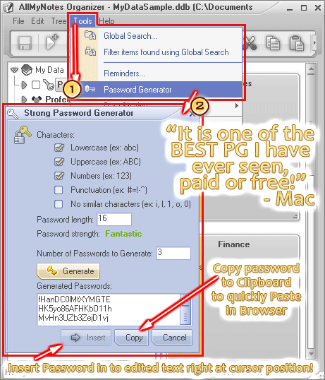 Built-in Password Generator utility