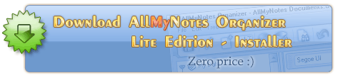 Download All My Notes Organizer Lite Edition - the best private information mgr free software.