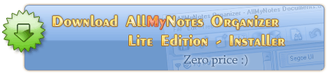 Download AllMyNotes Organizer Lite Edition - the best private information mgr freeware app.