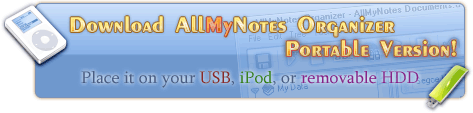 Download All My Notes Organizer Portable Version - the best secure and portable Evernote alternative program for Windows.