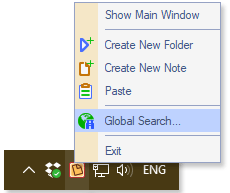 System Tray menu