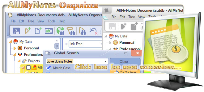 All-My-Notes Organizer - the best KeePass alternative software - see more Screenshots