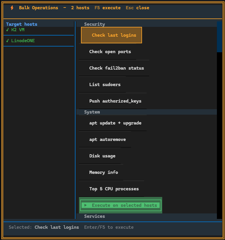 Bulk DevOps Commands - Select and run commands across multiple servers at once - (Deflect One Screenshot)