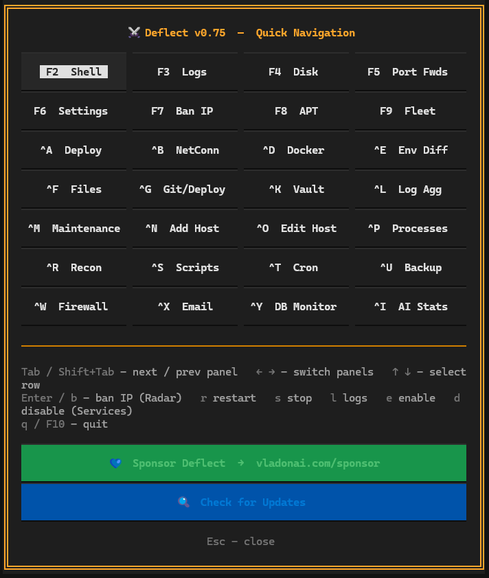 Deflect One Tools - Extra system utilities built into Deflect One - (Deflect One Screenshot)